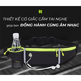 Túi Đeo Bụng Chạy Bộ Sport Đai Đeo Điện Thoại Chạy Bộ Nam Nữ- DRU - Hàng Chính Hãng