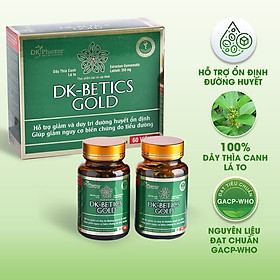 Hình ảnh Viên tiểu đường dây thìa canh lá to DK Betics GOLD - DK PHARMA - 1 hộp 2 lọ - 120 viên