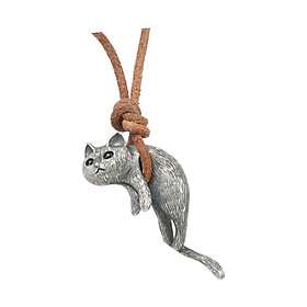 Cat Pendant Necklace Long Chain Necklace Ornament Exquisite for Gifts Men