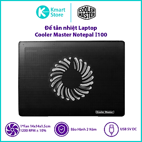 Mua Đế tản nhiệt laptop Cooler Master NOTEPAL I100 BLACK - Hàng Chính Hãng