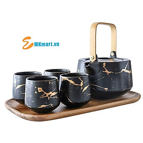 Mua BỘ BÌNH TRÀ ĐÁ CẨM THẠCH CHỈ VÀNG CT950 PHONG CÁCH BẮC ÂU - Kiểu dáng hiện đại  trẻ trung  phong cách