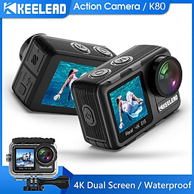 Camera hành động K80 4K Màn hình kép Thân máy WiFi 5m Chống nước 60FPS 20MP 2.0 LCD cảm ứng Điều khiển từ xa EIS Phong cách Osmo Thể thao Cam Màu sắc: Tiêu chuẩn