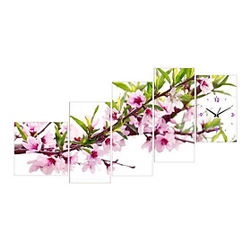 Tranh Đồng Hồ Cành Hoa Đào TDH89