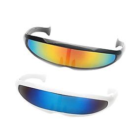 2/pack Novelty Futuristic  Mirrored Sunglasses Party Eyewear Costume