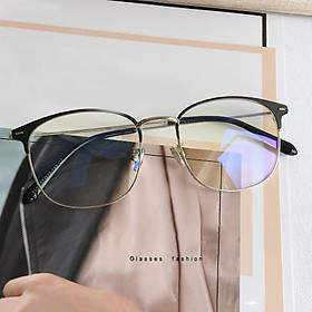 Kính Giả Cận, Gọng Kính Cận Nam Nữ Mắt To Đen Bạc Không Độ Hàn Quốc