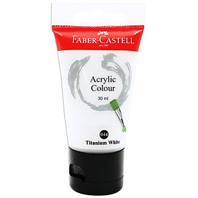 Tuýp màu vẽ acrylic 30ml titanium white (trắng titan) Faber 1183001