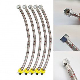 Mua Bộ 5 dây cấp nước lạnh inox SUS 304 Cao Cấp_ dây cấp nước 4 tấc_ dây cấp 40cm_ dây cấp cho lavabo_dây cấp vòi rửa chén_dây cấp nước bồn cầu toilet