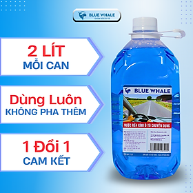 Nước rửa kính ô tô Cá Voi 2L đổ trực tiếp phù hợp với mọi loại xe hơi, nói không với viên sủi gây tắc bình chứa nước của xe