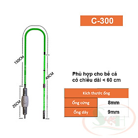 Bộ hút phân cặn Qanvee C300, C600, E3, E6 bóp tay thay nước vệ sinh bể cá tép thủy sinh