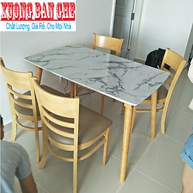 bàn ăn cabin giả đá 4 ghế