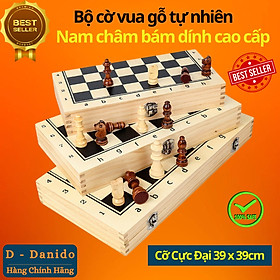 Cờ Vua Gỗ Nam Châm Cao Cấp - Bộ Cờ Vua Cao Cấp Bằng Gỗ Thông Tự Nhiên Có Gắn Nam Châm Chính Hãng