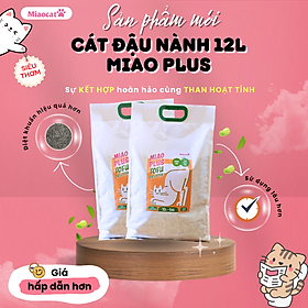 Cát vệ sinh đậu nành Miao Plus 12L có thêm than hoạt tính - Miaocat