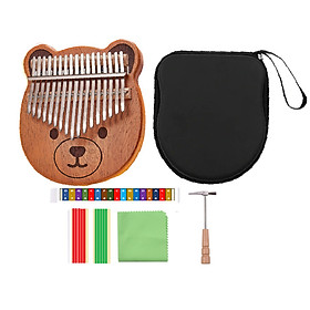 Mua Đàn Kalimba 17 Phím gỗ mahogany M-17S Gấu Missha (Tặng Túi chống sốc bảo vệ  Búa chỉnh âm  Sticker dán note  Khăn lau  stick màu)