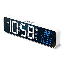 Đồng hồ báo thức kỹ thuật số thông minh màn hình led, thiết kế nhỏ gọn, sang trọng với 13 âm thanh chuông báo-Màu trắng