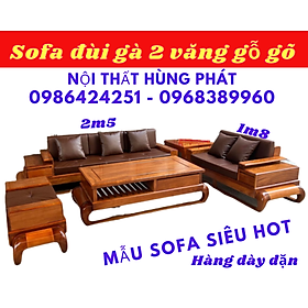Mua Sofa 2 văng đùi gà gỗ kèm đệm cao cấp
