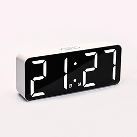 Digital Clock Large Display, LED Desk Alarm Clocks Mirror Snooze 12/24H Display USB Temperature Mode, 3 Levels Brightness, for Home Bedroom Decor