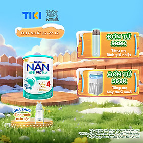 Sữa bột Nestlé NAN OPTIPRO PLUS 4 1500g/lon với 5HMO Giúp tiêu hóa tốt + Tăng cường đề kháng (2 - 6 tuổi) - Tặng Bình nước tuần lộc