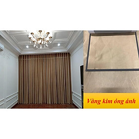 Mua Rèm cửa cao cấp   hoa văn ẩn hình gợn xóng   màu vàng ánh kim và xám rêu