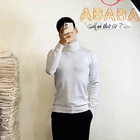 Áo len nam cổ lọ hàng Quảng Châu mềm mịn trơn 1 màu đẹp ABABA lọ-6602
