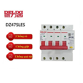 CB, Aptomat chống giật, chống rò, quá tải 3 pha 4P 100A, 63A, 40A/380V Delixi chính hãng