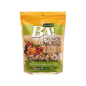 Ngũ Cốc BAKALLAND Muesli nho,nam việt quất,mơ,hạnh nhân,mận và mật ong 300g