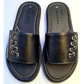 Dép quai ngang nam da bò 100%, kiểu DÂY XÍCH cao cấp, da bò trơn tự  nhiên đi rất êm chân, may quai chắc chắn