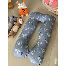 GỐI CHỮ U ĐA NĂNG DÀNH CHO BÀ BẦU - GẤU XANH NHẠT