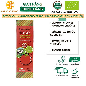 Sốt cà chua hữu cơ cho bé Bio Junior 150g Từ 8 tháng tuổi, gia vị cho bé,