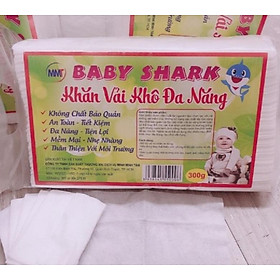 Khăn khô đa năng BabyShark - 300g kích thước  - mềm mại kháng khuẩn an toàn sử dụng cho bé