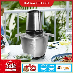 Mua Máy Xay Thịt Cối Inox Đa Năng 3 Lít (Tặng kèm 1 phụ kiện lưỡi dao thay thế)- Hàng Chính Hãng