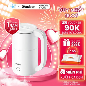 Mua Bình đun siêu tốc GAABOR EK20M-WH02A dung tích lớn 2L 1500W Thép không gỉ - Hàng chính hãng