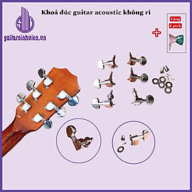 Mua Khoá guitar acoustic đúc si nguyên khối - Khoá không rỉ - Đặt hàng tặng pick