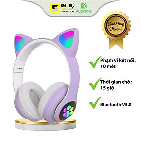 Mua Tai nghe mèo FLOVEME VZV 23M – Thiết kế  dễ thương & Đèn LED nhấp nháy  – Công nghệ âm thanh HIFI - headphone có micro – hỗ trợ điều chỉnh âm lượng  - Hàng chính hãng