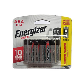 Pin Max 8 + 4 Viên Energizer E92 BP8+4 AAA - Hàng Chính Hãng Model 2020