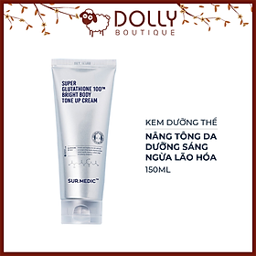 Kem dưỡng thể nâng tông Sur.Medic Super Glutathione 100 Bright Body Tone Up Cream 150ml