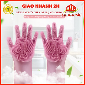 Mua Găng Tay Rửa Chén Hỗ Trợ Vệ Sinh Đa Năng - Găng Tay Silicon Thần Kỳ - Hàng Chính Hãng (Giao Màu Ngẫu Nhiên)