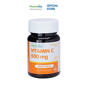 Viên hỗ trợ tăng đề kháng và chống oxy hóa Pharmacity Vitamin C 500mg (Chai 60 viên)
