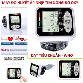 Máy đo huyết áp nhịp tim cổ tay điện tử gia đình đạt Tiêu chuẩn WHO siêu chính xác