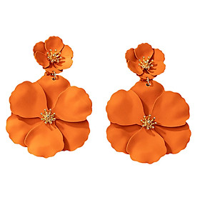 Flower Dangle Earrings Drop Earrings Matte Bohemian Chic Metal Stud Earrings Floral Petal Earrings for Engagement Women Girls