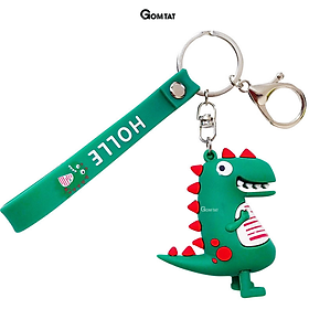 Móc treo chìa khóa thời trang hàn quốc, móc khóa khủng long xanh treo trên balo túi xách siêu dễ thương - key-chain-004