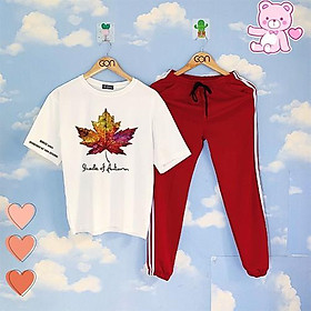 COMBO TIẾT KIỆM Set Đồ Bộ Áo Thun Tay Lửng Quần Kẻ 3Sọc, Quần Ulzzang 2 Sọc