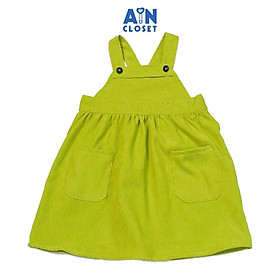 Váy yếm bé gái Xanh chuối nhung tăm - AICDBGERISRY - AIN Closet