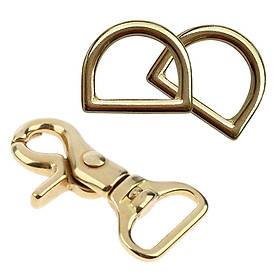 2 Sets Brass Lobster Clasp Hook Swivel Trigger Snap Hook & D