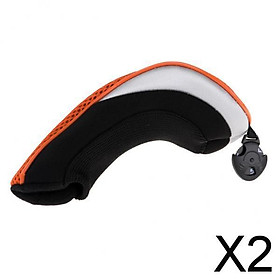 Golf Hybrid UT Club Head Cover Headcover & Adjustable Number Tag 2 3 4 5 7 X - Premium, Durable & Portable - Orange, 2 Pieces