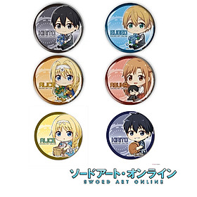 Combo 6 huy hiệu SWORD ART ONLINE - ĐAO KIẾM THẦN VỰC anime chibi ver ÔM ĐỒ