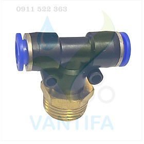 Mua Tê nối nhanh ren ngoài băng thau  đầu nối khí 6/8