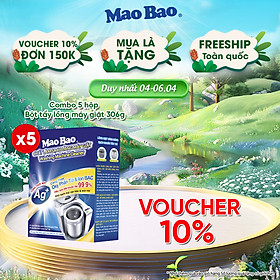 Combo 05 hộp CLS lồng máy giặt 300g Ag+