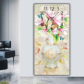 Mua Đồng Hồ Tranh Tráng Gương Bình Hoa 3D Đẹp - Đồng Hồ Treo Tường Kim Trôi Cho Không Gian Sang Trọng