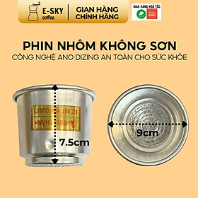 Mua Phin Cà Phê Nhôm Nguyên Chất Không Sơn E-SKY COFFEE Size lớn - 9cm - BTL