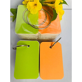 combo 1000 thẻ flashcard trắng 5x8cm giấy ivory cao cấp bo góc tặng kèm khoen+ bìa bộ thẻ ghi nhớ học từ vựng anh nhật hàn (màu bìa ngẫu nhiên)